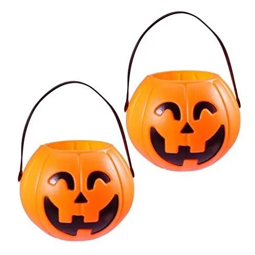 Produktbild: Toyvian 2Pcs Halloween Kürbiseimer 6. 7 Zoll Großer Kürbiskeimer Plastikkürbis Bonboneimer Halloween Candy Eimer für Kinder Halloween Trick Oder Treat Eimer