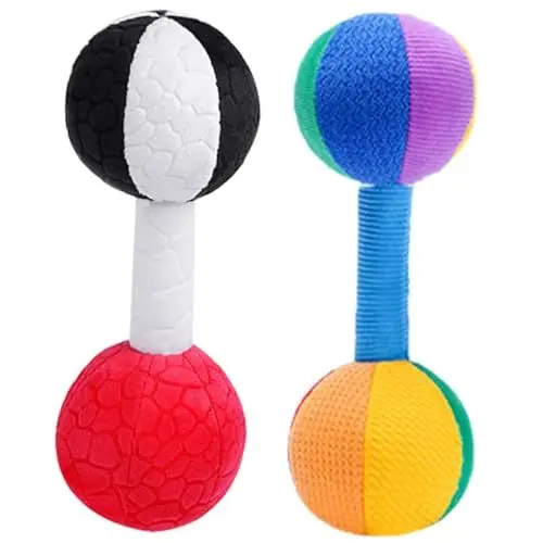 Produktbild: Toyvian 2St Babyspielzeug Spielzeug für Kleinkinder Spielzeuge Spielzeug für Babys Hantel für Babys Kinderspielzeug 3-6 Monate tragbar rütteln kleine Hantel neugeboren Stoff