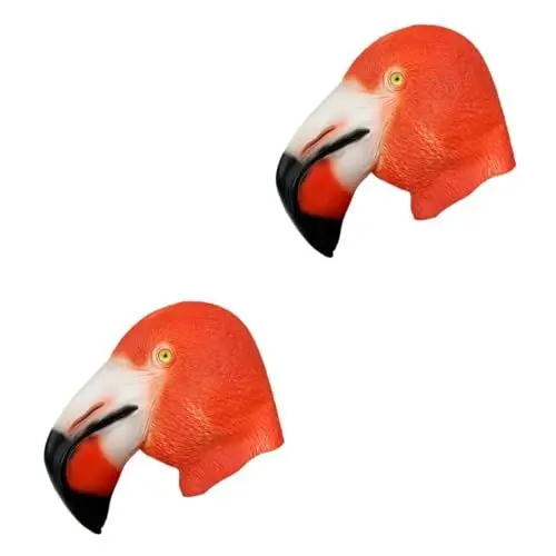Produktbild: Toyvian 2St Flamingo-Maske tierische Vollgesichtsmaske Abschlussball Requisiten halloween masken halloweenmaske kleidung Halloween-Partymaske Halloween-Vollkopfmaske Schnabel