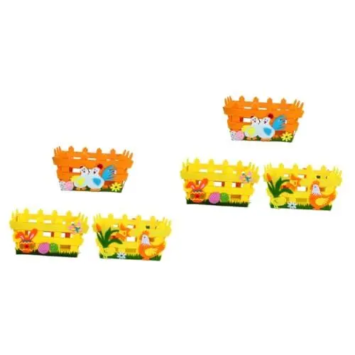 Produktbild: Toyvian 2St Ostern Zaunkorb Kinderhandwerk Basteln für Kinder Osterkörbchenfüller Osternest basteln Kinderkorb Osterkorb Korb Handwerk Ornament Osterkörbchen aus Vliesstoff Tier Eierbeutel
