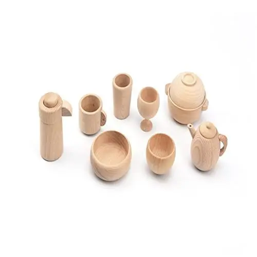 Produktbild: Toyvian 2St Tischspielzeug aus Holz Kindergeschirr Spielzeug Simulationsgeschirr Mini-Küchenspielzeug interaktives Spielzeug kinderspielzeug Toy Spielhausspielzeug Geschirrspielzeug Bambus