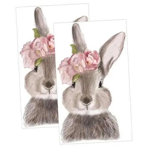 Produktbild: Toyvian 2 Blätter Kaninchen Wandtattoo Türaufkleber Zu Ostern Wandtattoo Tier -tapete Schöner Hasen-aufkleber Babyzimmer Wanddekoration Ostern-tapete Karikatur Wandfliesen Pvc