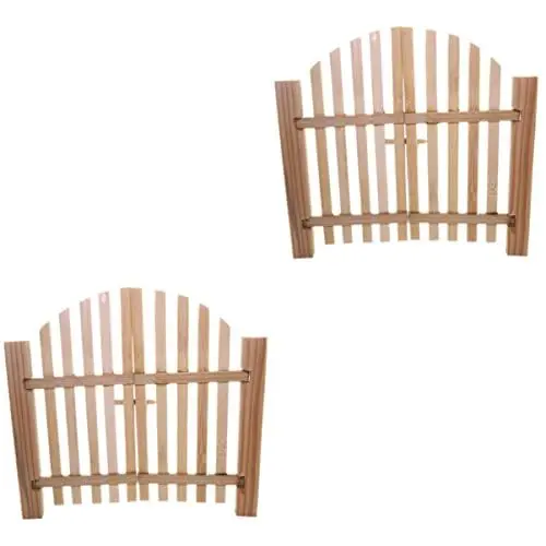 Produktbild: Toyvian 2 STK Simulationsornamente Aus Holztüren Tor Outdoor-laufstall 1:12 Zubehör Miniatur Holz Gartentor Puppenhäuser Gartentür Lattenzaun Aus Holz FüR Miniatur-GäRten Und PuppenstubenmöBel