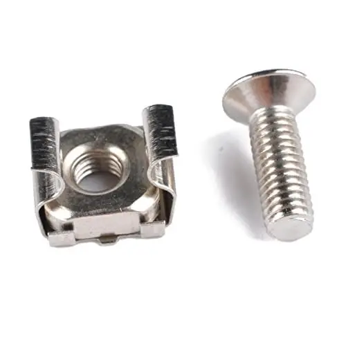 Produktbild: Toyvian Käfigmuttern- Und Schraubensatz M5 Vierkantloch 2er-pack Je 5 Stück Eisen-nickel-beschichtung Für Die Montage Von Server-racks Und Schränken