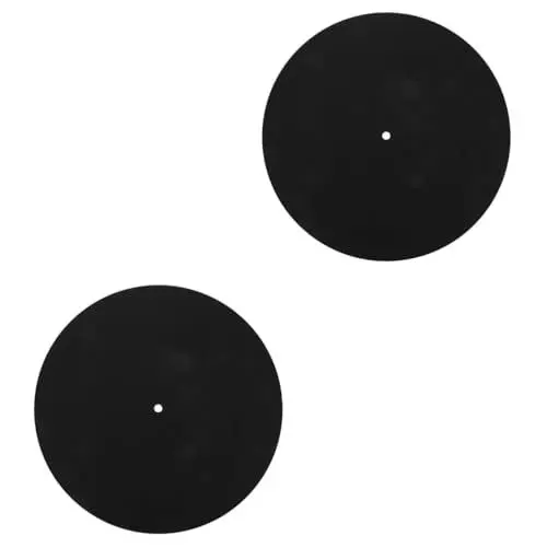 Produktbild: Toyvian 2 Stück 12 Filz Aufzeichnungsblock Matten Plattenteller Slipmat Abspielgerät Rekord-schutzpolster Vinylmatte Vinyl Aufnehmen Unterlage Platten Aufnehmen Vinyl-platte Gefühlt Black