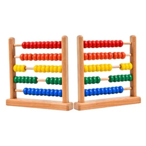 Produktbild: Toyvian 2 Stück Holz-abakus Für Kinder, Mathe-lernwerkzeug Mit Bunten Perlen, Vorschul-zählrahmen, Abakus Für Gehirnentwicklungsschüler, Holz-abakus