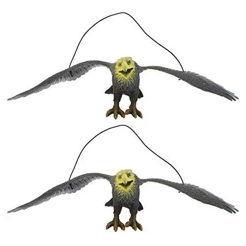 Produktbild: 2 Stück Realistische Adler Modell Spielzeug Kreative Vogelabwehr Gefälschte Fliegende Lockvogel Hängen Baum Anhänger Adler Figuren Ornament Schwarz