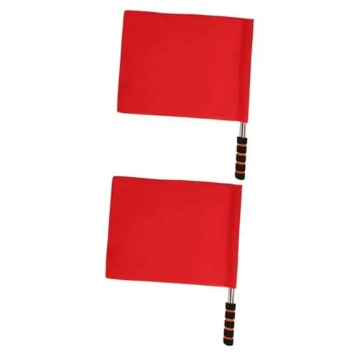 Produktbild: Toyvian 2 Stück Sport Schiedsrichter Flagge mit Edelstahlstange und Schwammgriff Signalflagge für Wettkämpfe Fußball Hockey und Sportspiele und Langlebig Schiedsrichter