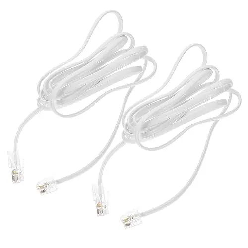 Produktbild: Toyvian 2st Das Schwarze Telefon Kabel Zum Ethernet-adapter Schwarzes Telefon Telefonleitung Zu Ethernet-adapter Steckeradapter Weiß Verlängerungskabel Rj45 Weiblich Blanker Kupferdraht
