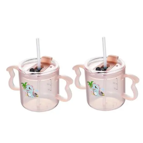 Produktbild: Toyvian Tassen für Jungen und Mädchen Baby-trainingstassen 2 Stück Messbecher mit Strohhalm Tasse Baby-wassertasse Wassertasse