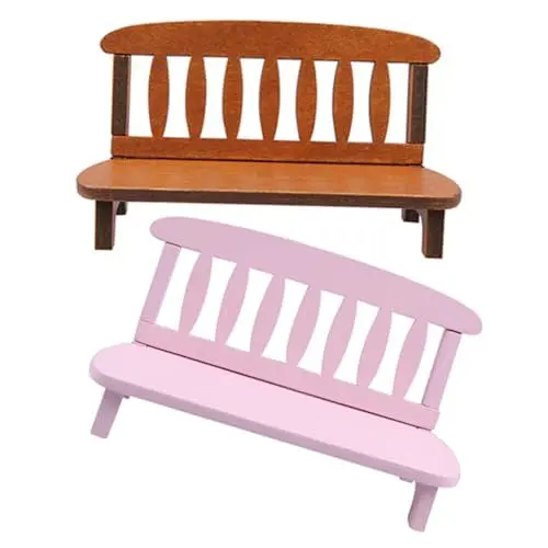 Produktbild: Toyvian 2st Mini-hausmodell-Spielzeug Miniaturcouch Bank-telefonständer Puppenstubencouch Feengartenstühle Miniatur-Stuhl-Ornament Miniatur-gartenbank Puppenhausmöbel Zubehör Werkbank