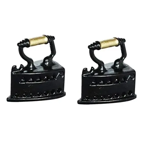 Produktbild: Toyvian 2st Puppenhaus Bügeleisen Puppenhaus Miniatur Ornament Puppenhaus Liefert Miniatur Puppe Möbel Puppenhaus Appliance Dekoration Puppenhaus Möbel Ornament Legierung Jahrgang