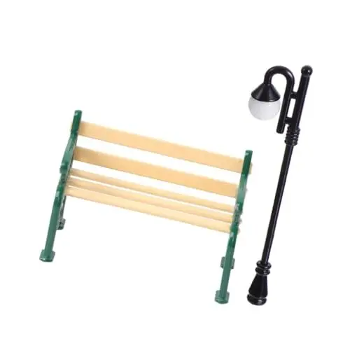 Produktbild: Toyvian 2st Puppenhaus Spielzeug Puppenmöbel Dekoration Miniatur Gartenmöbel Kuchendekoration Gartenmöbel Stühle Mini-straßenlaternen Zur Dekoration Zubehör Kind Strassenlicht Metall Stuhl