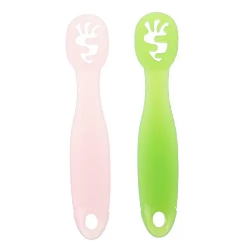 Produktbild: Toyvian 2stücke Silikonlöffel Für Selbstessen Rutschfester Griff Abgewinkelte Form Für Einfache Hitzebeständig Für Kette Pack