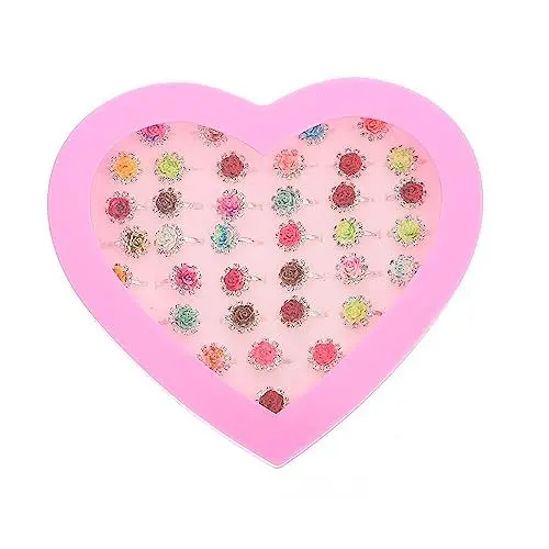 Produktbild: Toyvian 36st Kinderring Fingerringe Für Kinder Gefälschte Ringe Verstellbare Ringe Geburtssteinringe Diamantringe Ringe Spielen Rubinring Geschenk Karikatur Legierung Fräulein Diamant-Ring