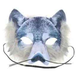Produktbild: Toyvian 3D Wolf Maske Halloween Wolfsmaske Halbes Gesicht Wolfskopfmaske Realistische Gruselige 3D Tierkopfmasken für Kinder Erwachsene Karnevalsparty Kostüm Maskerade Silber
