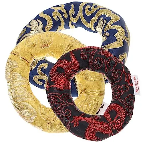 Produktbild: Toyvian 3st Buddha Sound Bowl Bottom Pad Klangschalenständer Meditationsstuhl -kissenring Klangschalen Set Singing Bowl Singschüssel Untersetzer Buddhismus Chakra Heidnisch Anschauen
