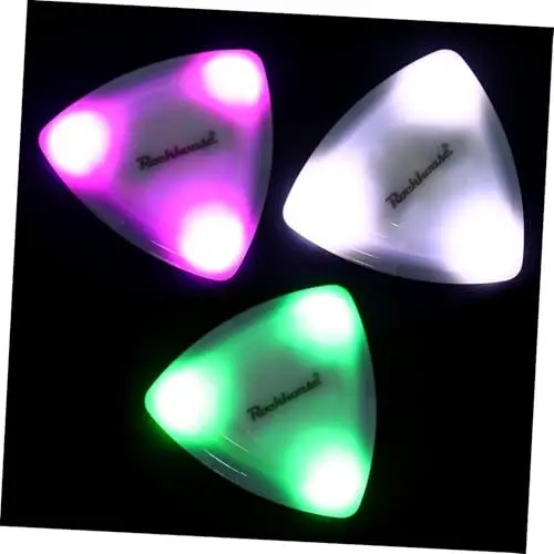 Produktbild: Toyvian 3 Stück Leuchtendes Gitarrenplektrum Neonfarben Leuchtend Dünn Leuchtend Plektrum LED Reaktive Gitarre Akustikgitarrenplektren Rosa Gitarrenplektrum