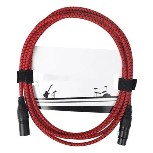 Produktbild: Toyvian 3 Gitarrenkabel Mikrofon Versorgung Xlr-zu-xlr-mikrofonkabel Kurzes Xlr-kabel Mikrofonkabel Für Lautsprecher Xlr-kabel Für Mikrofon Nylon Faden Rot Bass Männlich Zu Weiblich
