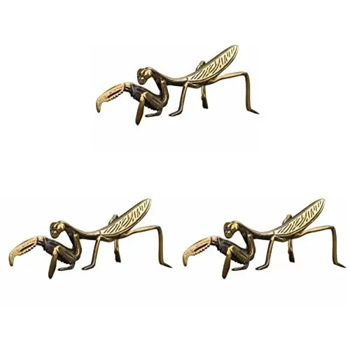 Produktbild: Toyvian 3 STK Gottesanbeterin Ornament Tierfiguren Aus Messing Glücksfigur Aus Messing Antike Bronzen Mantis-Figur Streichspielzeug Hofdekor Kupfer Beten Statue Büro Insekt Tischdekoration