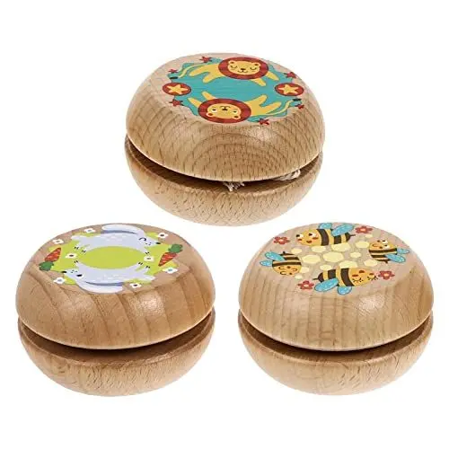 Produktbild: Toyvian 3st Cartoon-jo-jo Chinesisches Faschingsparty Gefälligkeiten -Spielzeug Aus Holz Yoyo-bälle Lager Yoyo Weihnachtsstrumpffüller Jojos Aus Holz Kabellos China Hölzern Kind
