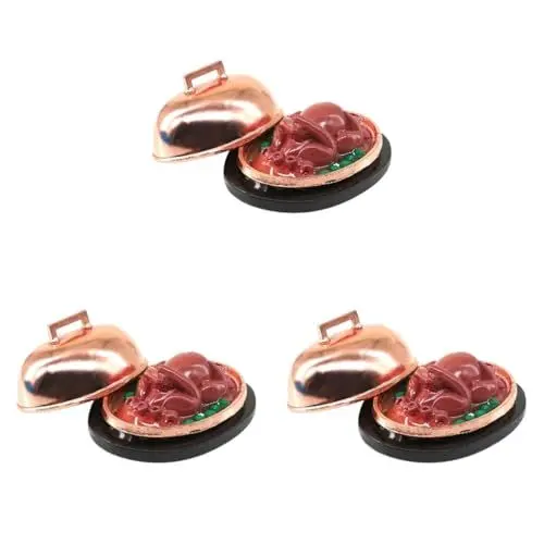 Produktbild: Toyvian 3st Essen Im Puppenhaus Mini-Truthahn-Ornament Halloween-schmuck Für Baum Truthahnplatte Zum Erntedankfest Mini Thanksgiving Dinner Desktop-miniaturen Modell Weihnachten