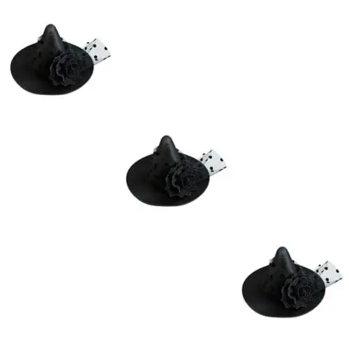 Produktbild: Toyvian 3st Halloween-haarspangen Hexenkopfschmuck Halloween- Cosplay-haarspangen Hexenblumen-haarspange Kleine Hüte Zaubererhut Partykostüm Partyhut Hexenhut Stirnband Bilden Fräulein