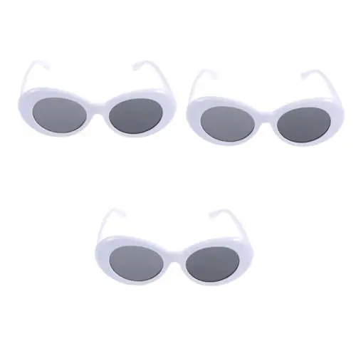 Produktbild: Toyvian 3st Trendige Sonnenbrillen Für Damen Brillen Für Frauen Ovale Retro-sonnenbrille Sonnenbrille Mit Ovalem Gestell Sonnenbrille Mit Weißem Rahmen Modellieren Weißer Rahmen Fräulein