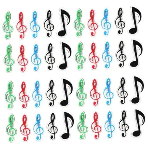 Produktbild: Toyvian 4 Sätze Klavierpartitur-clips Musiknoten-clips Musikbuch-clips Robuster Memohalter Aus Kunststoff 10 Stück * 4