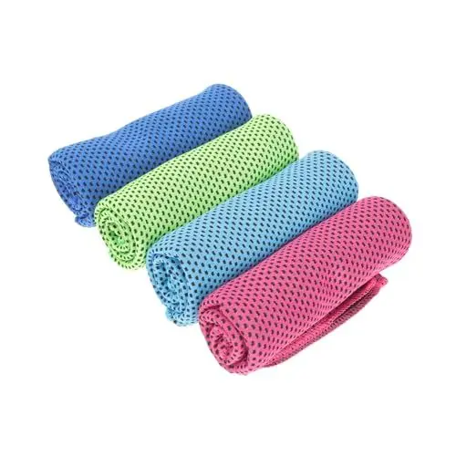 Produktbild: Toyvian 4Stücke Tragbare Kühl Handtücher Sofortkühlende Eishandtücher Mikrofaser Atmungsaktive Sporthandtücher für Yoga Golf und Fitness Hautfreundlich und Leicht Schnelltrocknend