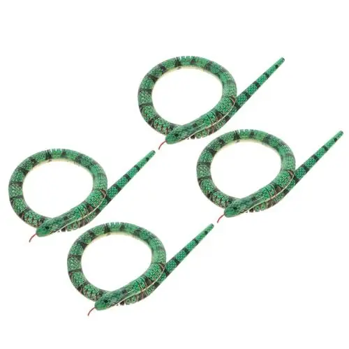 Produktbild: Toyvian 4-Teiliges Hölzernes Wackelschlangen-Set Flexibles Gegliedertes Holzschlangenspielzeug DIY Große Schlangen-Requisite Neujahrs-Halloween-Partyzubehör 23 3 Zoll