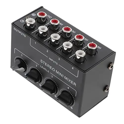Produktbild: Toyvian 4 Passiver Mischer Stereo-line-mixer Stereo-line-audio-mixer Audiomischer Goxlr Mini Audio-interface-mixer Stereo-mini-mischpult Mixer-audio Tonmischer Konsole Eisen Wenig Lärm