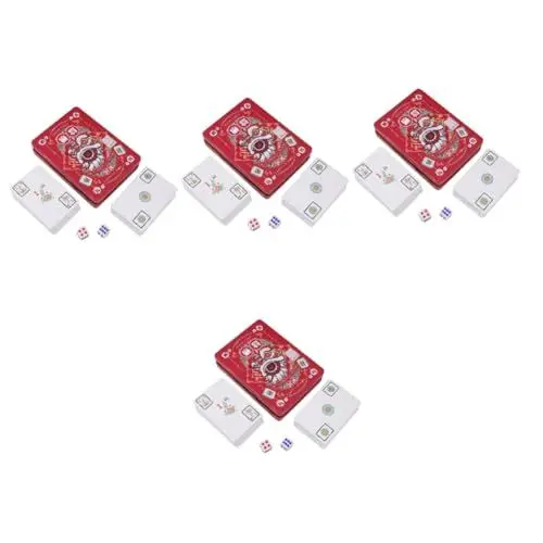 Produktbild: Toyvian 4 Sets Mahjong Poker Mahjong Karten PVC Reise Tischspiel Mahjong Karten Mahjong Karten Set Mahjong Karten Für Zuhause Lustige Mahjong Karten Spielzeuge Mahjong Kartenspiel