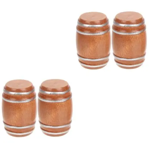 Produktbild: Toyvian 4 Stück Bierfass Mini-pirateneimer Miniatur Weinfässer Tiny House-Accessoires Puppenhausminiaturen Kleines Hausfass Wohnaccessoires Für Zu Hause Bierfässer-figurenmodelle Hölzern