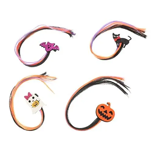 Produktbild: Toyvian Gothic-halloween-kostüme 4er-pack Haarspangen Mit Clip-in-extensions Katze Kürbis Geist Fledermaus Für Mädchen Zufälliger Stil
