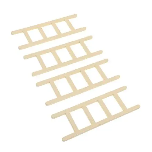 Produktbild: Toyvian 4 Stück Mini-Leiter Minileiter Aus Holz Selber Bauen Trittleiter Aus Holz Schreibtischzubehör Feengartenleiter Möbel Miniaturleiter Gartenmöbel Puppenleiter Requisiten Hölzern