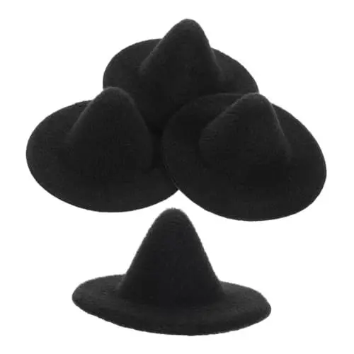 Produktbild: Toyvian 4 Stück Mini Zaubererhut DIY Halloween Puppenhut Miniatur Hexenhut Winzige Hüte Dekoration Winzige Hüte Zum Basteln Kleine Partyhüte Mini Hexenhüte Mini Hüte Zum Basteln