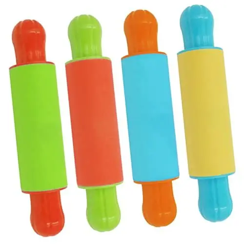 Produktbild: Toyvian 4 Stück Nudelholz aus bemaltem Ton Backteigroller für Kinder Werkzeuge aus weichem Ton Spielzeuge Pizzateig Knetset für Kinder Modellierwerkzeug aus Ton Mini Suite Gebäck
