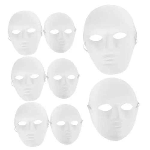 Produktbild: Toyvian 4 Stück Party-maske Weiße Einfache Maske Hacker-maske Augenmaske Vollgesichtsmaske Diy-partymaske Weiße Masken Led-maske Venezianische Masken Halloween-kostüme Für Erwachsene