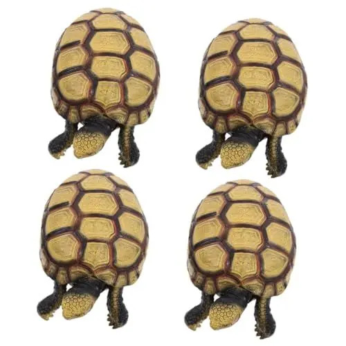 Produktbild: Toyvian 4 Stück Schildkrötenmodell Tier Kinderspielzeug Statue Spielzeug Landschildkröte Spielzeugschildkröte Desktop Dekoration Landschildkröte Kognitives Spielzeug Gefälschte
