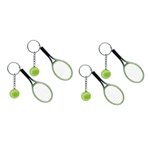 Produktbild: Toyvian 2sets Schlüssel Tennis Schläger Charme Leichte Schlüsselanhänger Grün Für Tennis 2 Stücke * 2