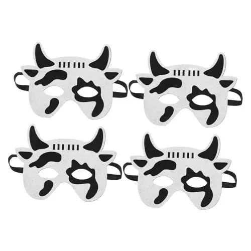Produktbild: Toyvian 4 Stück Tiermasken Cosplay-versorgung Cartoon-filzmaske Süße Masken Anime-partymasken Aus Filz Cartoon-maske Für Kuhmaske Tier-party-maske Tiermaske Für Weihnachten Kind Requisiten