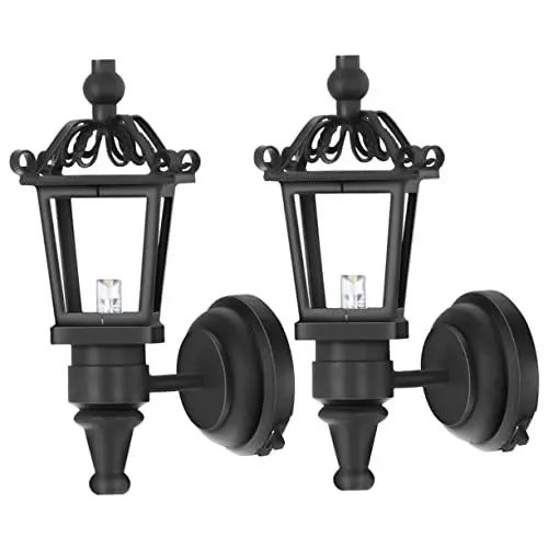 Produktbild: Toyvian 4 Stück Wandlampe Miniatur-gartenlaterne Puppenhaus Eisenbahn Lampe Beleuchtungszubehör Für Miniaturpuppenhäuser Puppenhaus-Lichter Figuren Plastik Dekorative Lichter Led