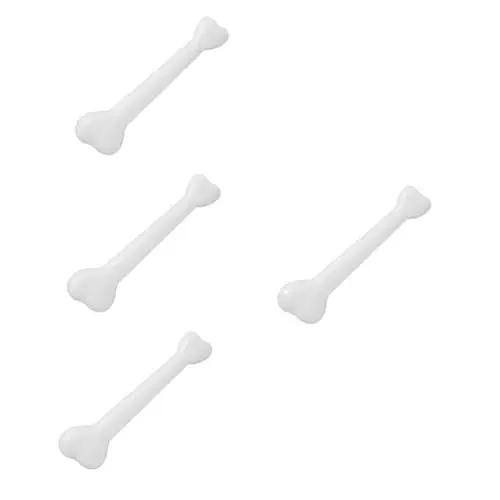 Produktbild: Toyvian 4 Stück künstlicher Knochen Partydekoration Halloween Dekoration Höhlenmensch Kostüm Skelettknochen Halloweenkostüm Spielzeug gefälschter Knochen Simulation Knochen Requisiten Abs