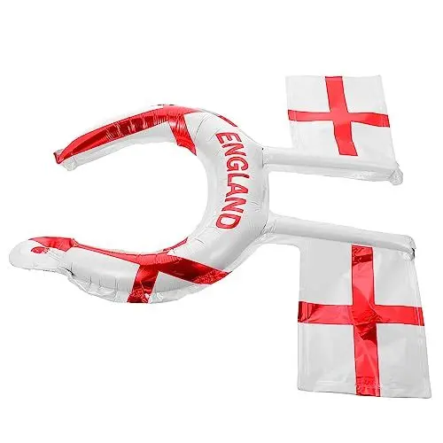 Produktbild: Toyvian 50 Stück Ballon-stirnband Mit Flagge Mädchen Ballon Rumänien Stirnbänder Nationalspiel Jubelnde Requisiten England Glag Aluminiumfolie Vereinigtes Königreich. Aufblasbar Büro