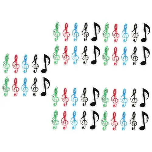 Produktbild: Toyvian 5 Sätze Clip Buchseitenhalter in Form Einer Musiknote Robuster Kunststoff Für Keyboardständer 10 Stück * 5