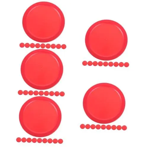 Produktbild: Toyvian 50 Stück Hockeyzubehör Eishockey-Pucks Zubehör Für Eishockeyspiele Runde Ersatzpucks Eishockey-ausrüstung Zubehör Für Spieltische Desktop-Eishockey Indoor-Hockey-Pucks Plastik Rot