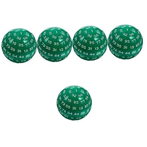 Produktbild: Toyvian 5 Stück Würfel Mit 100 Rollen Multifunktional Praktisch Für Kaffee RPG Outdoor-Spiele Trinken Sechs Würfel Aus Acryl Tragbar Für Bar Spielbrett Nummer Kleine Grüne