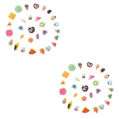 Produktbild: Toyvian 60 STK Essen Und Spielen in Miniatur Donut-Dessert Bezaubert Scheiben Miniatur-kuchenanhänger Handyhülle Flatback Miniaturlebensmittel Realistisch Sahnekaugummi Mach Es Selbst Harz
