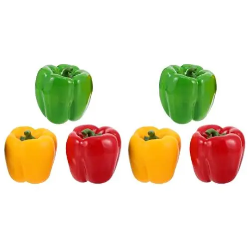 Produktbild: Toyvian 6 STK Simuliertes Gemüsemodell Weihnachtsdeko Spielzeug Simulation Piment Pflanzliche Requisiten Gefälschtes Gemüse Pflanzliche Verzierungen Kind Paprika Fenster Schaum